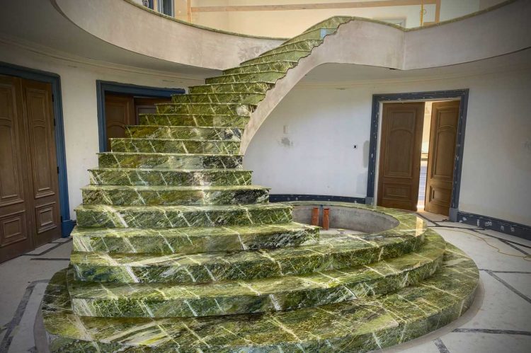 irish green marble stairs