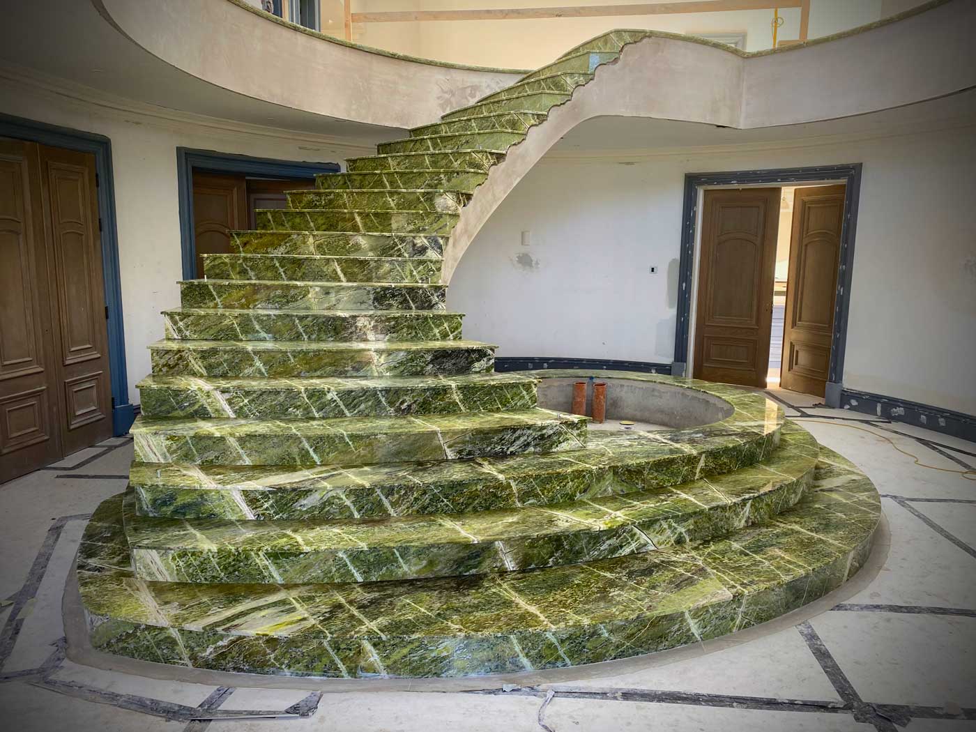 irish green marble stairs